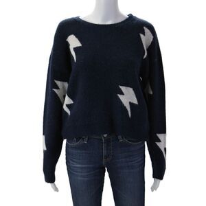 Market Unisex Dark Blue 80s Graphic Crew Neck Long Sleeve Pullover Size L